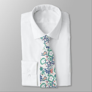 Cravate Plaisir Floral Imprimer sur blanc