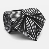 Cravate Plan de ligne Web géométrique en noir et blanc (Roulé)