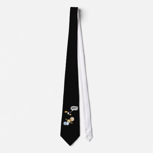 Cravate Planète Pluton WTF!? Drôle de science geek astrono (Devant)