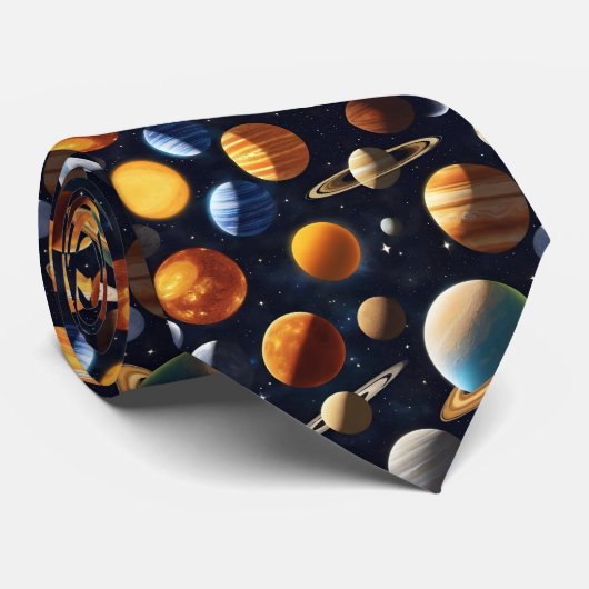 Cravate Planètes spatiales 2 (Roulé)