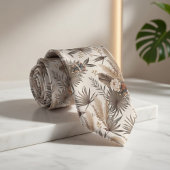 Cravate Plantes beige bohème