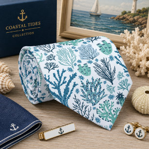 Cravate Plantes Marines De Vie Marine Sans Couture
