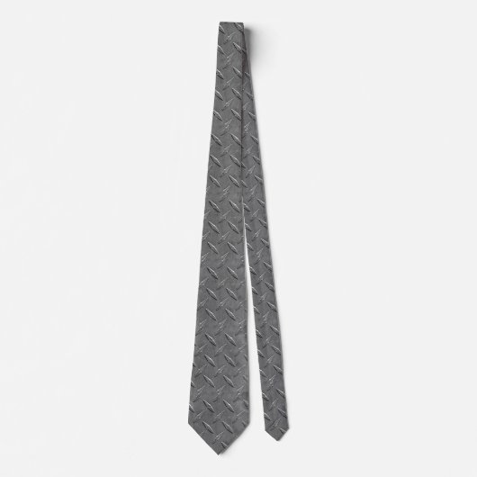 Cravate plaque en diamant gris acier (Devant)