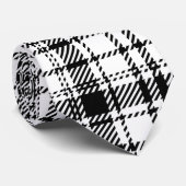 Cravate Plaqué noir et blanc classique (Roulé)