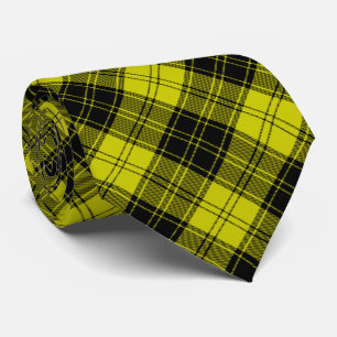 Cravate Plaque noire jaune tartan MacLachlan