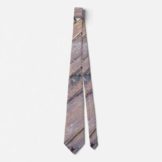 Cravate Plaque texturée en bois patiné (Devant)