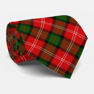 Cravate Plaque vert rouge tartan MacKintosh