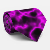 Cravate Plasma rose chaud sur noir (Roulé)