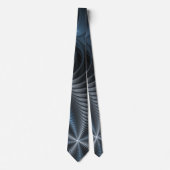 Cravate Plastique bleu gris 3D Fractal Art moderne Abstrai (Devant)