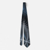 Cravate Plastique bleu gris 3D Fractal Art moderne Abstrai (Dos)