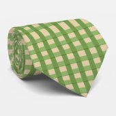 Cravate Plat Beige et vert olive clair (Roulé)
