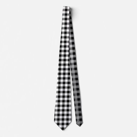 Cravate Plat noir blanc   (Devant)