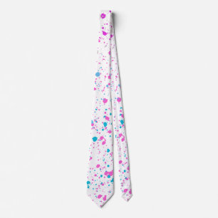 Cravate Plat rose et Turquoise