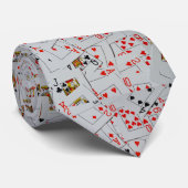 Cravate Plateau De Motif De Cartes De Jeu Éparpillées, (Roulé)