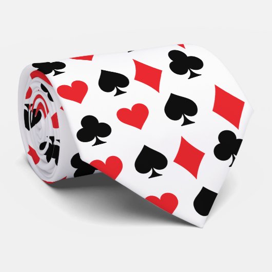 Cravate Playing Cards Pattern Poker Night Formal (Roulé)