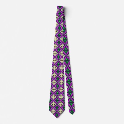 Cravate Pleine lune d'Halloween chauve violet Motif vert (Devant)
