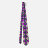 Cravate Pleine lune d'Halloween chauve violet Motif vert (Dos)