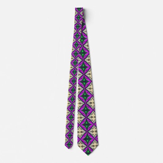 Cravate Pleine lune d'Halloween chauve violet Motif vert (Dos)