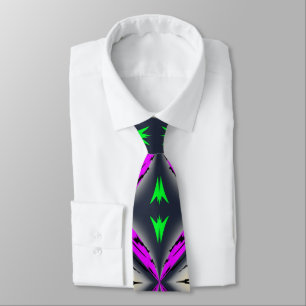 Cravate Pleine lune d'Halloween chauve violet Motif vert