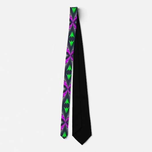 Cravate Pleine lune d'Halloween chauve violet Motif vert (Dos)