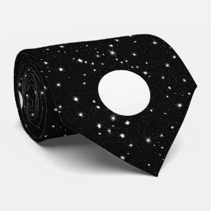 Cravate Pleine lune sur un ciel étoilé noir