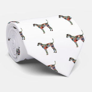 Cravate Plott Hound Geometric Pattern Silhouette Plaid