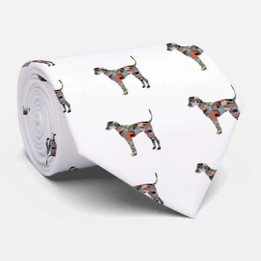 Cravate Plott Hound Geometric Pattern Silhouette Plaid (Roulé)