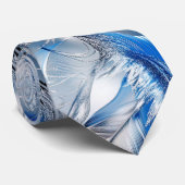 Cravate Plume Bleu Élégant Moderne et Stylé (Roulé)
