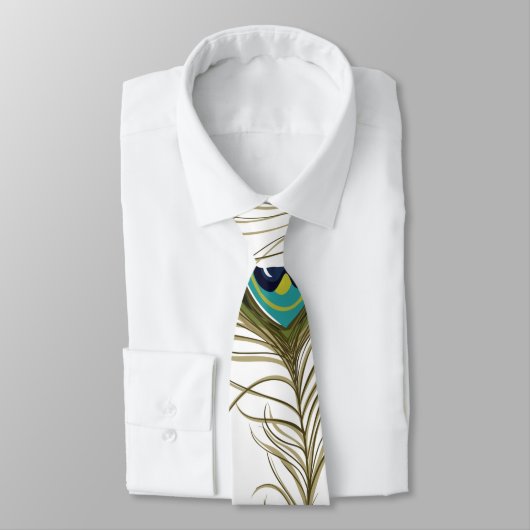Cravate Plume de paon (Attaché)