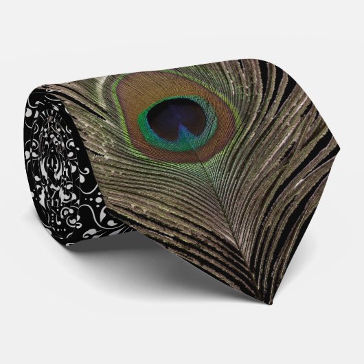 Cravate Plume de paon bg (Roulé)
