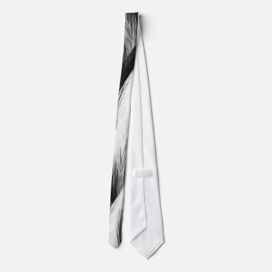 Cravate Plume noire et blanche (Dos)