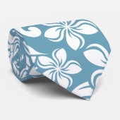 CRAVATE PLUMÉRIE DE L'ÎLE (BLEU D'ESCLAT) (Roulé)