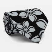 CRAVATE PLUMÉRIE DE L'ÎLE (NOIR/GRIS) (Roulé)