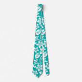 CRAVATE PLUMÉRIE DE L'ÎLE (TURQUOISE) (Devant)