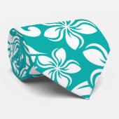 CRAVATE PLUMÉRIE DE L'ÎLE (TURQUOISE) (Roulé)