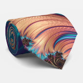 Cravate Plumes Abstraites vives Turquoise & Violet (Roulé)
