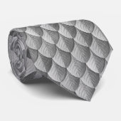 Cravate Plumes Dragon Scale Armor Argent (Roulé)