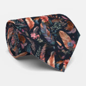 Cravate Plumes et fleurs de Boho cool (Roulé)