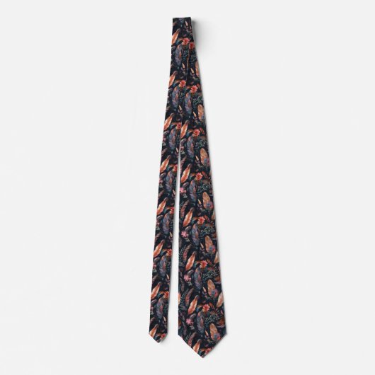Cravate Plumes et fleurs de Boho cool (Dos)