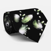 Cravate Plumes vertes (Roulé)