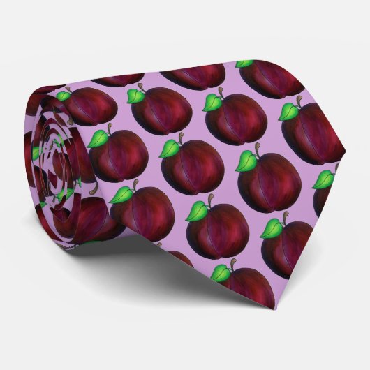 Cravate Plums Ried Été Purple Plum Fruit Imprimer (Roulé)