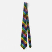 Cravate Plus large noir Checkered d'arc-en-ciel de spectre (Devant)
