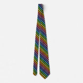 Cravate Plus large noir Checkered d'arc-en-ciel de spectre (Dos)