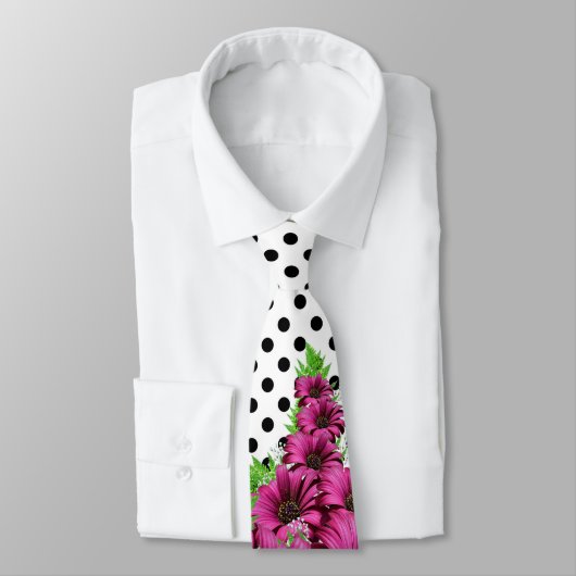 Cravate Plutôt Rose Fleurs Polka Dot (Attaché)