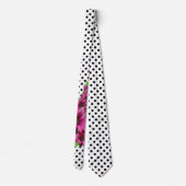 Cravate Plutôt Rose Fleurs Polka Dot (Dos)