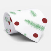 Cravate Pneuka mignonne point sapin de Noël Rouge Vert mot (Roulé)