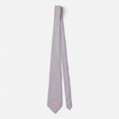 Cravate Poche et gris Blush Plaid Monogramme (Devant)