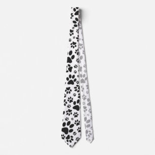 Cravate Poches de chien noir et blanc Poka Dot