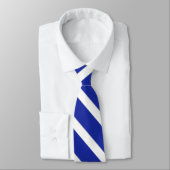 Cravate Pochette rayée bleu royal et blanc (Attaché)