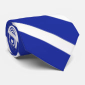 Cravate Pochette rayée bleu royal et blanc (Roulé)